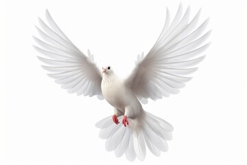 Fototapeta premium White dove isolated on white background