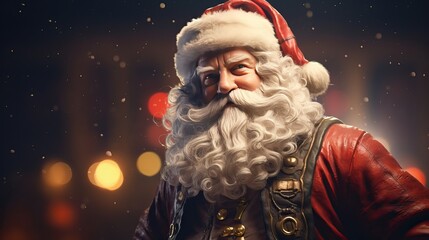 Santa Claus in Christmas scene, santa portrait
