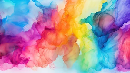 Foto op Canvas Abstract watercolor background, rainbow colorful © thesweetsheep