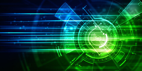 2d illustration Abstract futuristic electronic circuit technology background