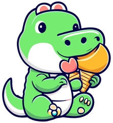 crocodile Eating Ice Cream cartoon