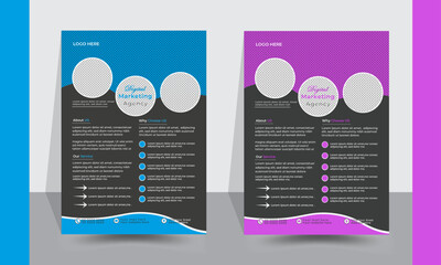 Modern exclusive corporate  flyer design Template in different color.