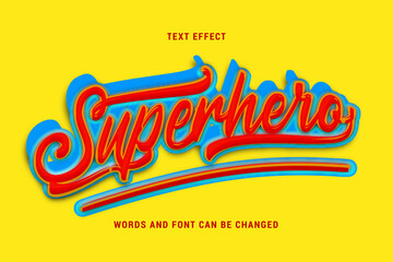 superhero text effect editable eps cc