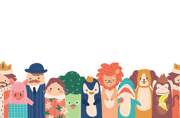 Playful Seamless Pattern Featuring Colorful Finger Toys, Creating A Whimsical And Cheerful Design Perfect For Children