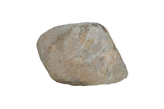 Example of a large granite rock stone isolated on white background.