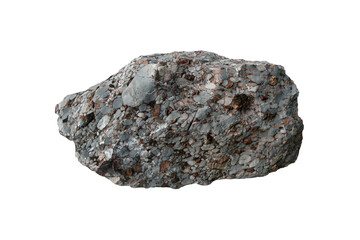 A big conglomerate rock stoneisolated on white background.
