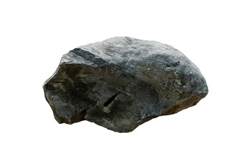 A big limestone, sedimentary rock  isolated on a white background. Stone for garden decoration. 