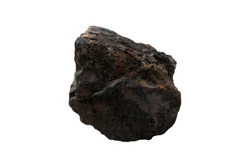 A large Hematite rock stone isolated on white background.