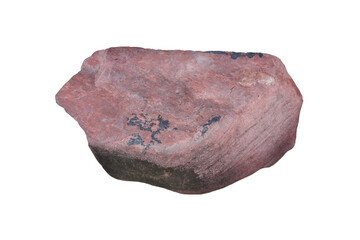 Red sandstone rock isolated on white background.