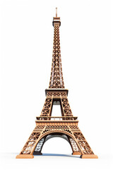 Fototapeta na wymiar Eiffel Tower on white background