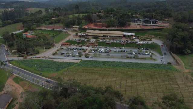 Vis&atilde;o a&eacute;rea da vin&iacute;cola XV de novembro em S&atilde;o Roque SP Brasil