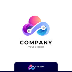 Cloud tech logo template