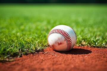 baseball  ball on grass