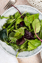 Different salad leaves in a bowl - 646464102