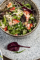 couscous salad with different salad leaf - 646464183