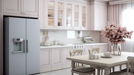 Fototapeta na wymiar Luxurious and simple kitchen design, generated by AI