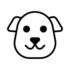 Cute simple dog face icon. Vector.