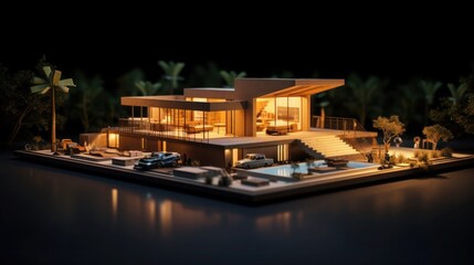 Fototapeta na wymiar Mini house design for architect concept