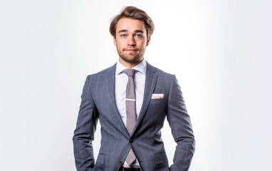 Fototapeta premium A portrait of businessman isolated on white background