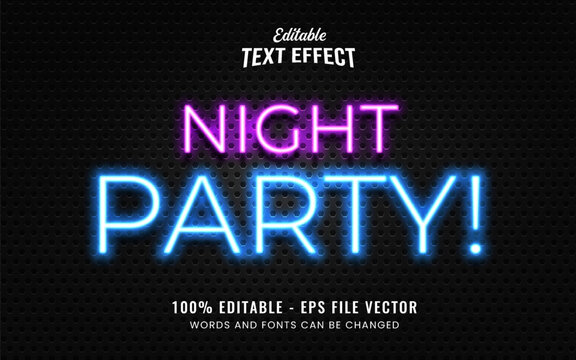 neon light sign editable vector text effect