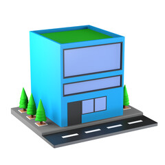 3d building and architecture concept. Object on a transparent background