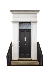 Fototapeta premium Cutout of an isolated residential front door with steps with the transparent png