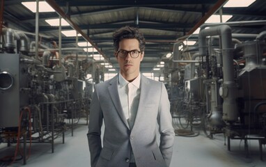 Old professional businessman in office background
