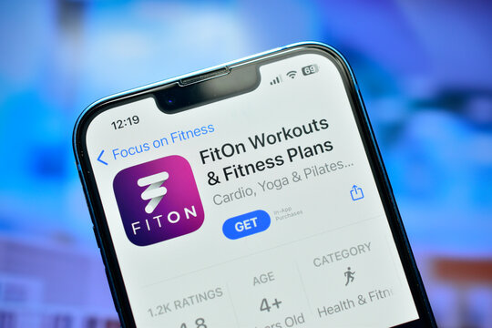 New Delhi, India 4 September 2023:- Fiton App On Iphone Used To Practice Workout And Fitness Online For Free