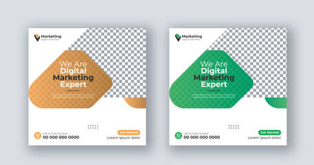 Digital marketing business social media post square flyer template