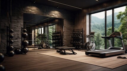 A home gym that seamlessly blends with the rest of the interior