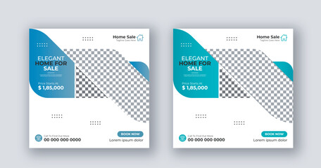 Real estate business social media post square flyer template