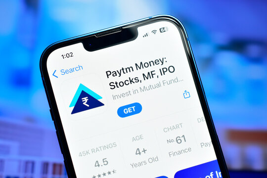 Paytm investing app on smartphone 