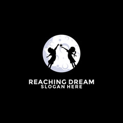 Reach star dreams logo vector design template