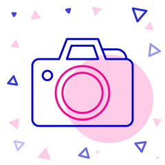 Line Photo camera icon isolated on white background. Foto camera icon. Colorful outline concept. Vector
