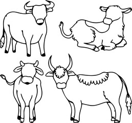 farm animals collection cow