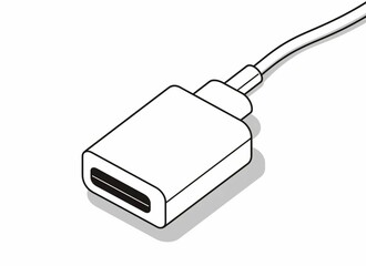 A Hand Drawn Illustration of A USB Type C Cable