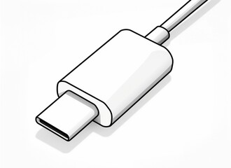A Hand Drawn Illustration of A USB Type C Cable