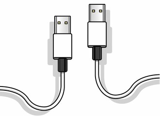 A Hand Drawn Illustration of A USB Type C Cable