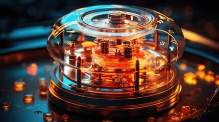 Fototapeta na wymiar ringing clock with transparent music node background