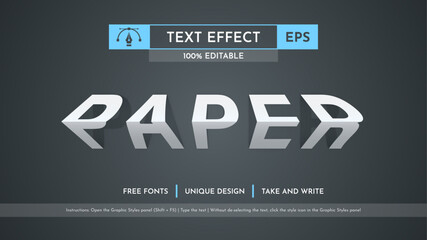 Folded Paper - Editable Text Effect, Font Style