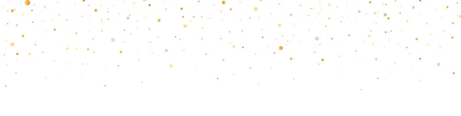 Gold glitter dust frame. Particle explosion background. Golden stardust. Confetti texture. Christmas banner. Luxury blank. Magic bokeh border. Flying bright stars. Neon lamp. Vector illustration
