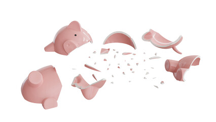 Broken piggy bank, savings, finances