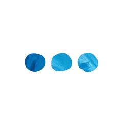 Three dots sign blue watercolor hand drawn