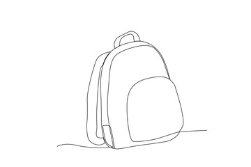 A bag with a simple design. School bag one-line drawing