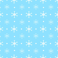 Abstract Seamless pattern of snowflakes and snow in minimal, cute style background, print, paper wrap