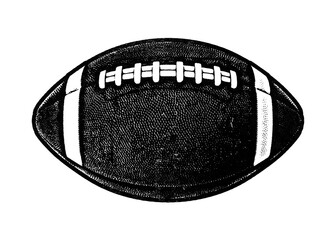American football retro stencil illustration stamp with distressed grunge texture isolated on transparent background © HTGanzo