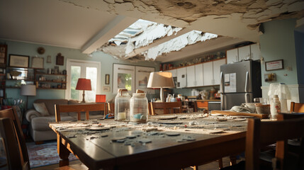 Damaged ceiling.