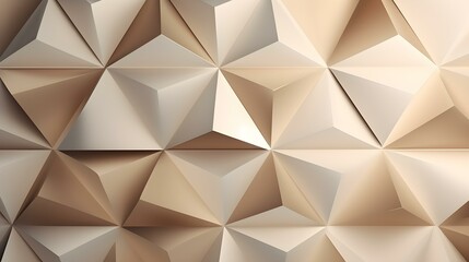 Abstract 3D Background of triangular Shapes in beige Colors. Modern Wallpaper of geometric Patterns
