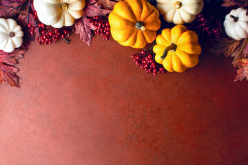 Obraz na płótnie Canvas Thanksgiving charity dinner invitation mockup, fall decorative festive template