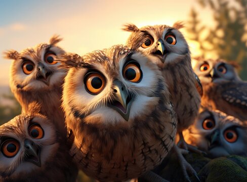 A group of owls